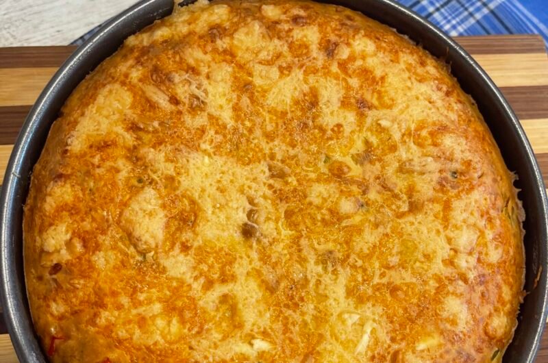„Quiche” fals cu legume și brânză – copt fără aluat