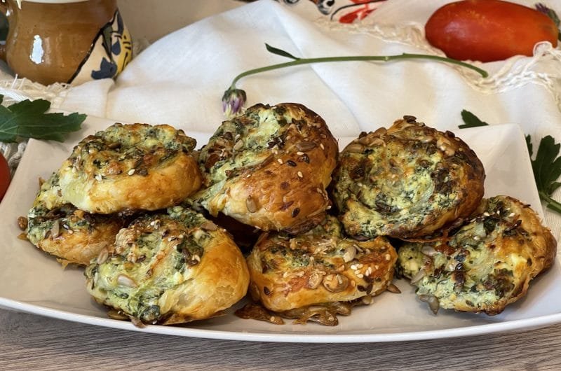Delicious spinach and cheese rolls