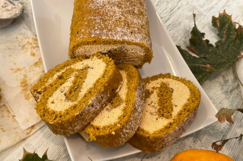 Ruladă cu dovleac și cremă delicioasă de caramel