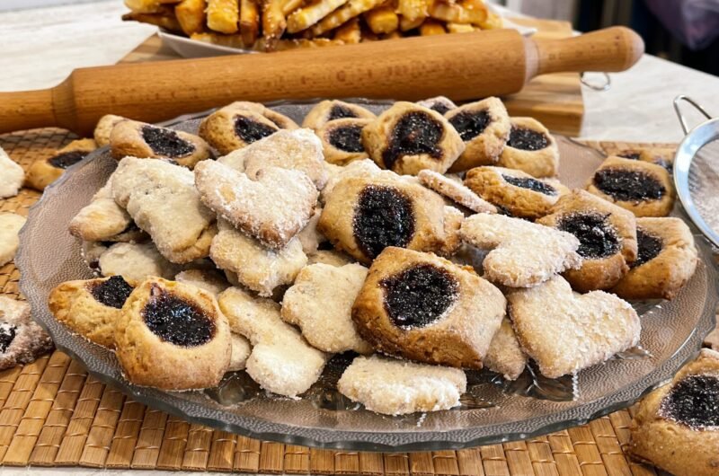 Homemade cookies using an old recipe walnut dough