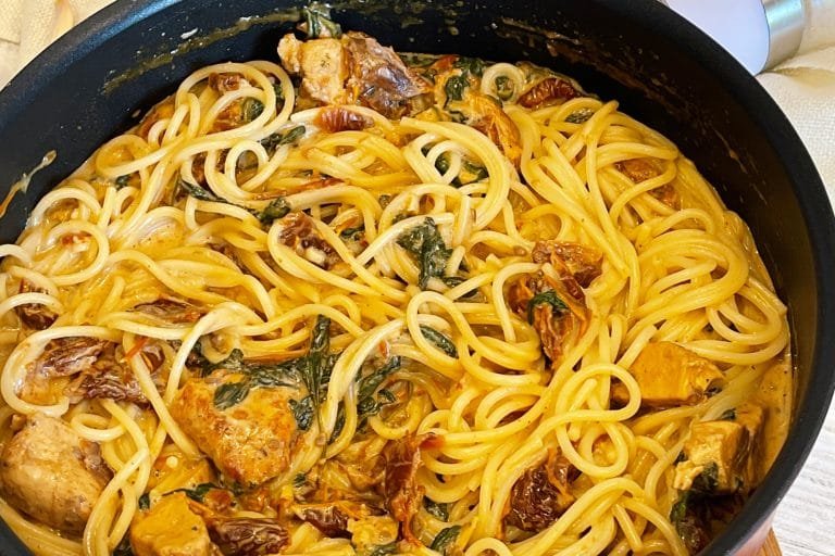 Creamy Tuscan Chicken with pasta