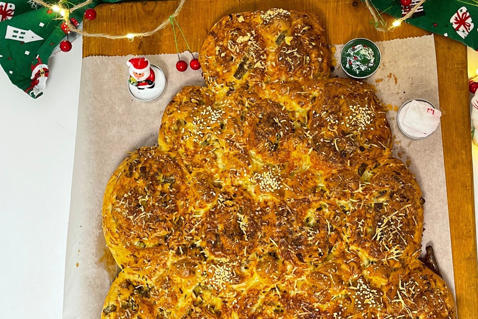 Festive Cottage Cheese Bread Rolls – Christmas Tree Bread