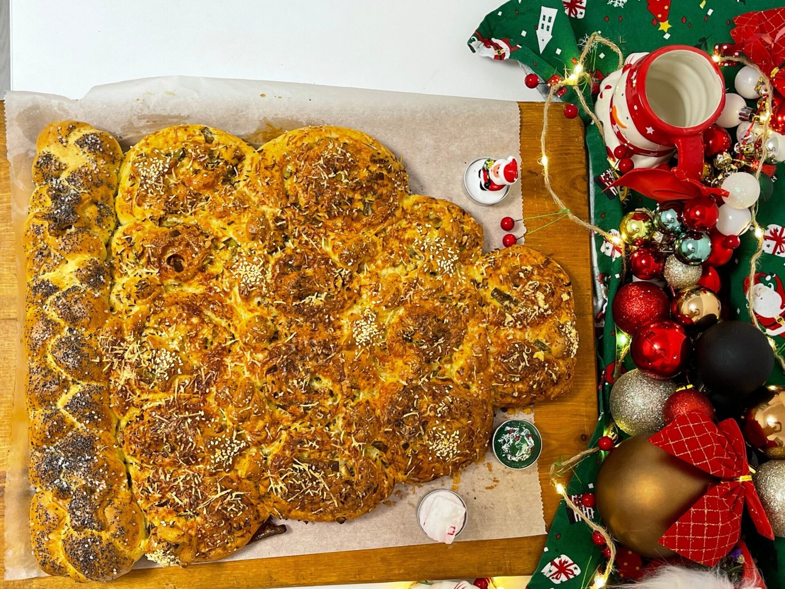 Festive Cottage Cheese Bread Rolls – Christmas Tree Bread