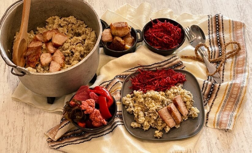 cover photo for Authentic Romanian Cauldron Stuffing – A Recipe Passed Down from My Grandmother