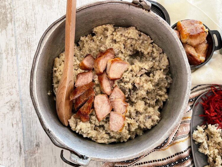 serving Romanian Cauldron Stuffing – A Recipe Passed Down from My Grandmother