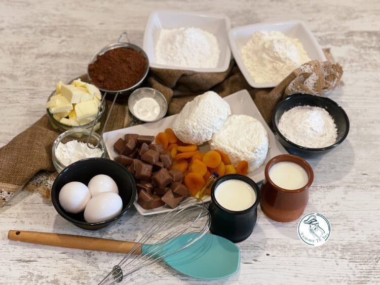 ingredients Easter with the Scent of Chocolate: Sweet Easter Bread with Cheese and Candied Apricotsn