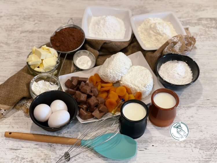 ingredients Easter with the Scent of Chocolate: Sweet Easter Bread with Cheese and Candied Apricots ingredients Easter with the Scent of Chocolate: Sweet Easter Bread with Cheese and Candied Apricotsn