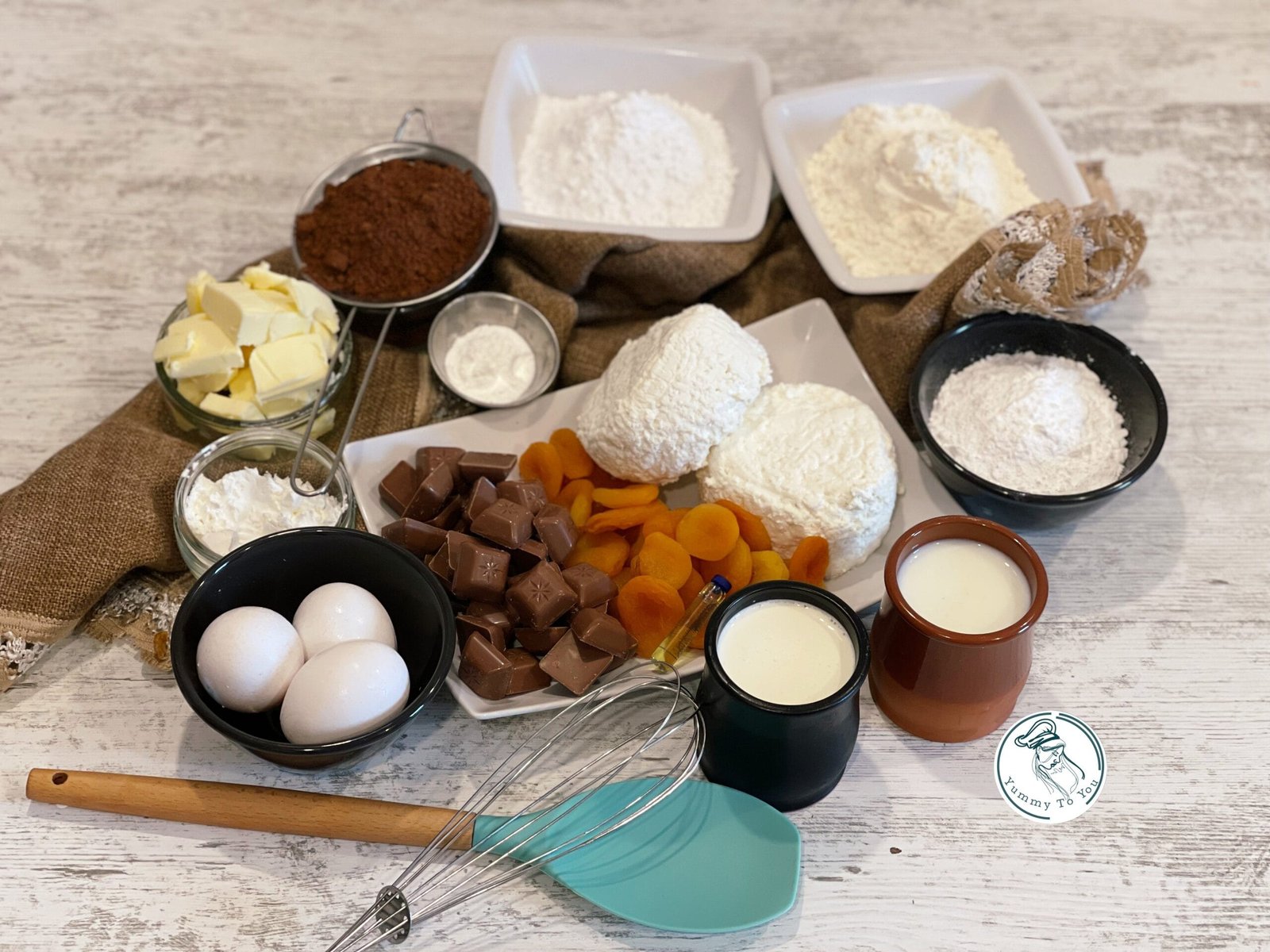 ingredients Easter with the Scent of Chocolate: Sweet Easter Bread with Cheese and Candied Apricotsn