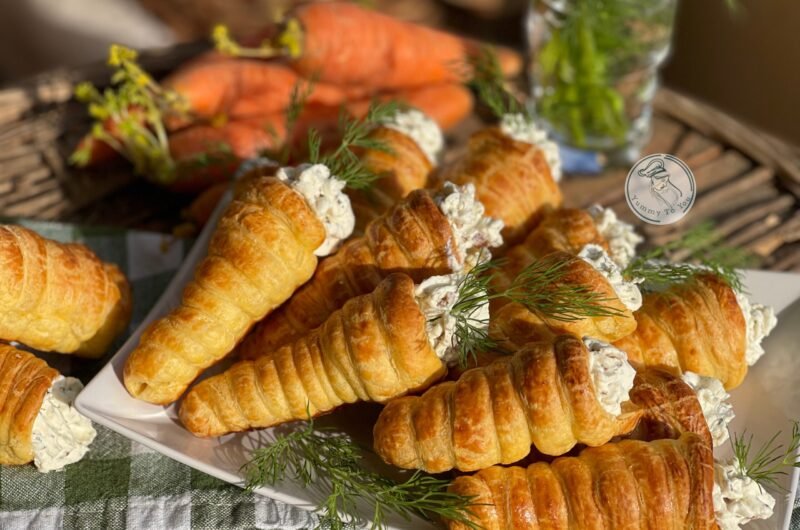 Cream Cheese-Filled Puff-Pastry Shaped Carrots