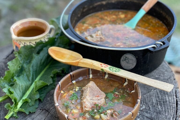 The Best Sorrel Soup with Pork – Cooked in a Cauldron