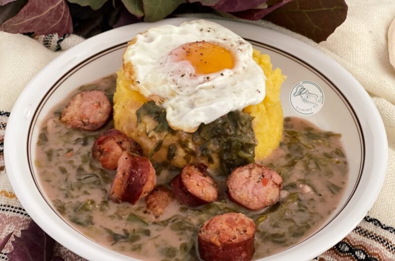 Lobodă roșie cu lapte și cârnați afumați