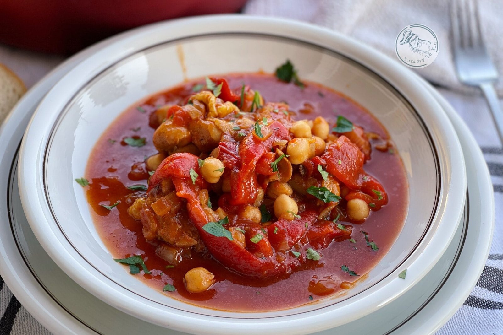 One – Pan Chicken with Chickpeas and Roasted Peppers – Quick & Easy Recipe