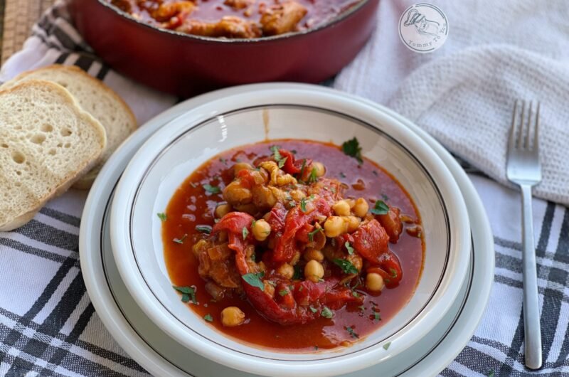 One-Pan Chicken with Chickpeas and Roasted Peppers
