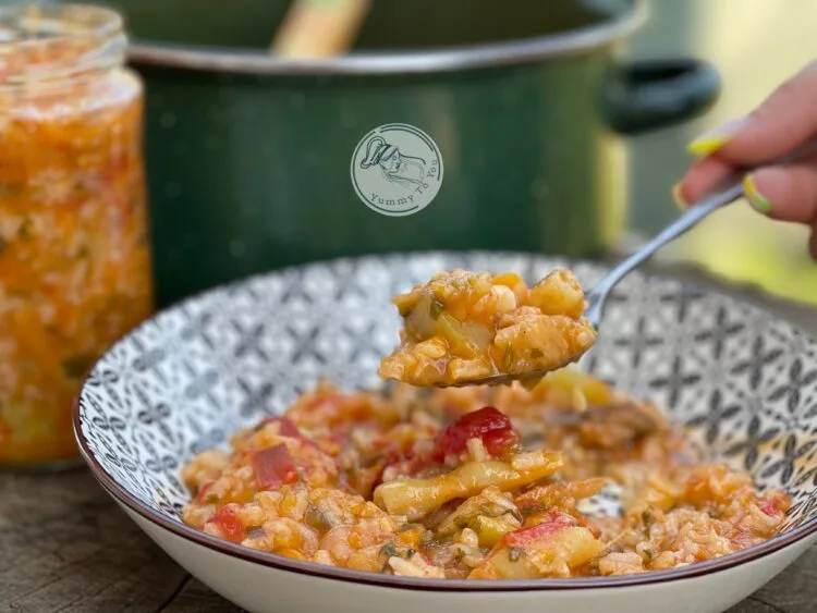 servire 2 tocana de legume cu orez
