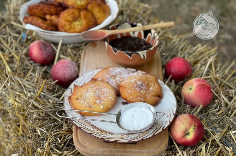 Gogoși cu lapte bătut și mere - facute cu lingura