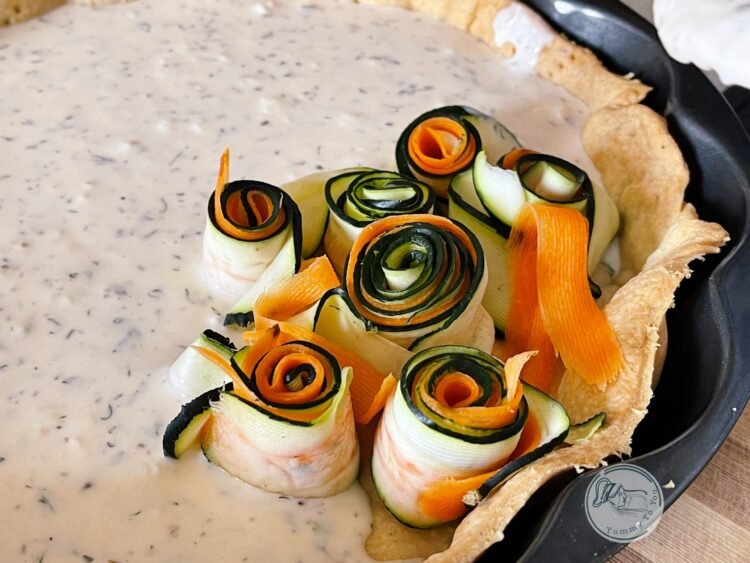 trandafiri din zucchini si morcovi tarta