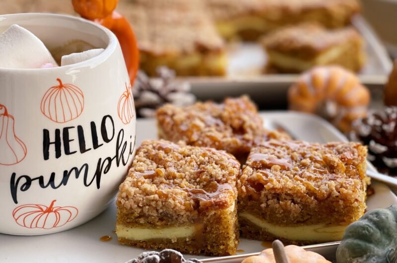 Pumpkin Coffee Cake with Cream Cheese Filling