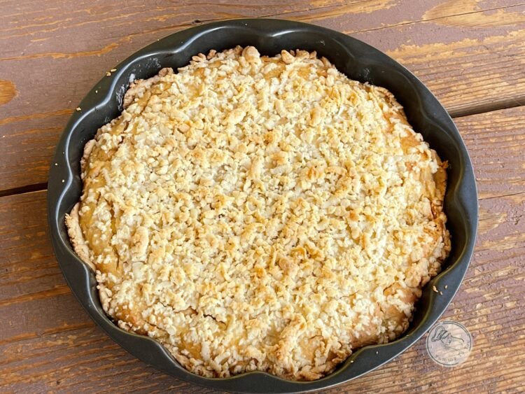 tarta cu mere si branza dupa coacere