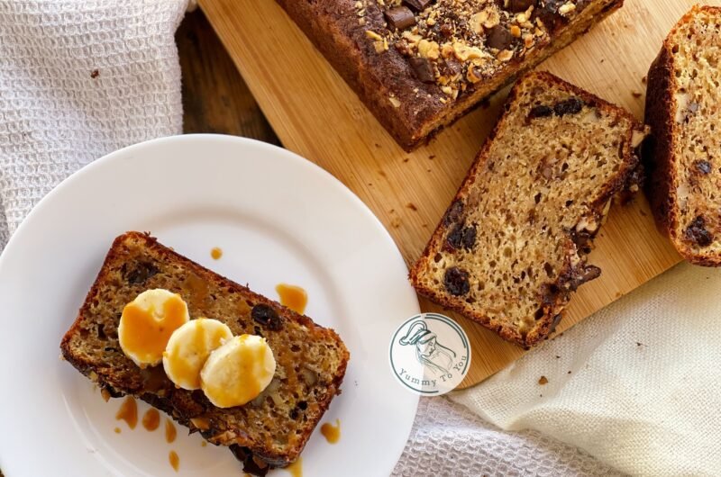 Banana bread cu cottage cheese și ciocolată