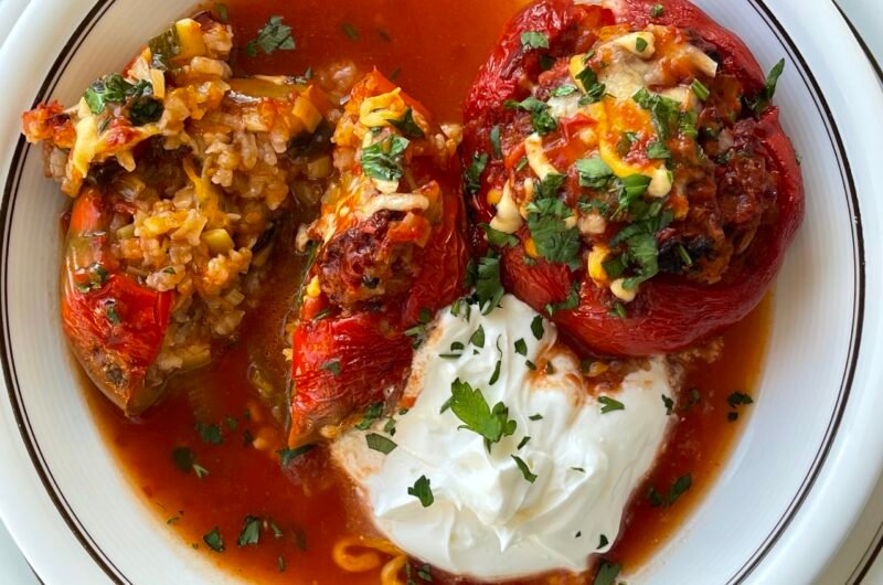 Stuffed Bell Peppers with Vegetables and Rice