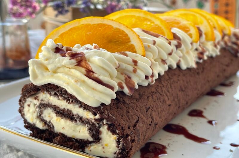 Red Wine, Orange & Cream Cheese Swiss Roll