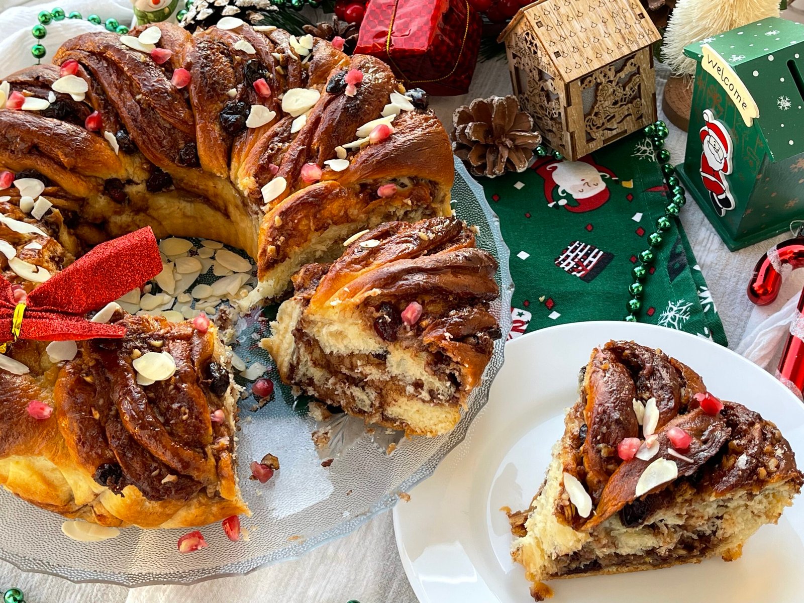 Cozonac Babka cu Ciocolată și Portocale taiata