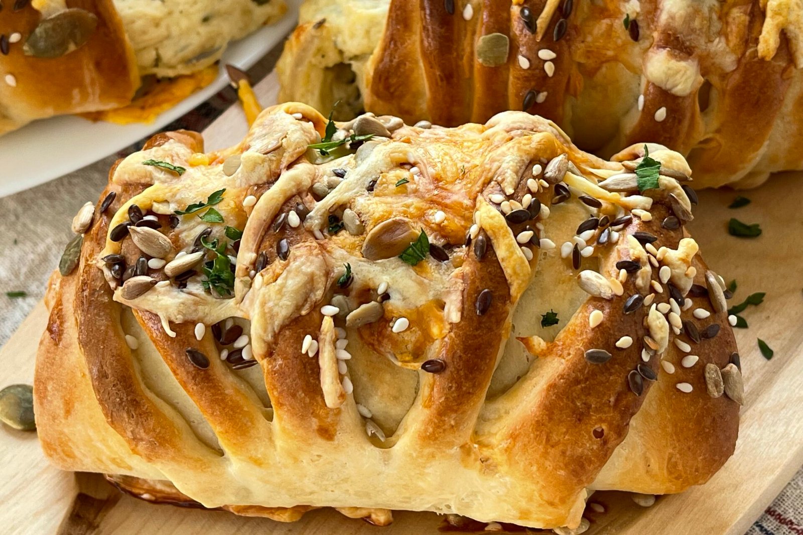 Fluffy chicken and cheese rolls – perfect for breakfast or brunch