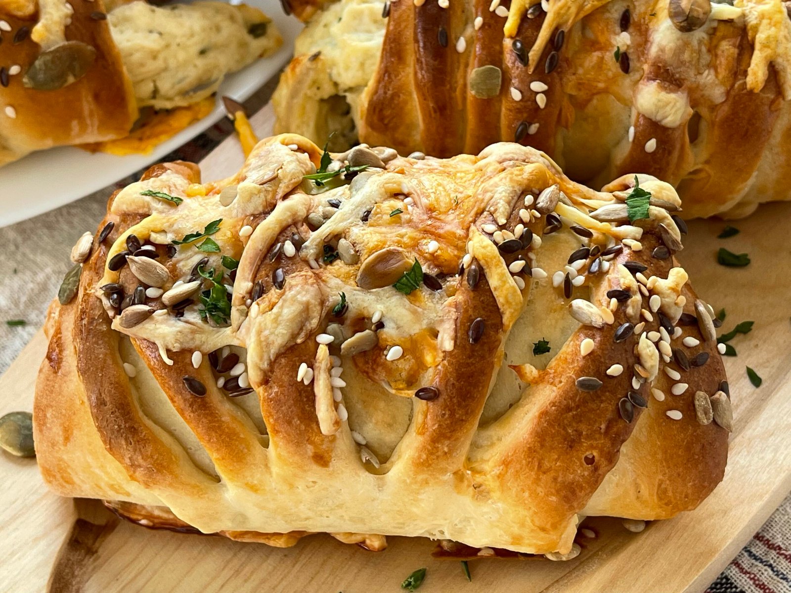 Fluffy chicken and cheese rolls – perfect for breakfast or brunch