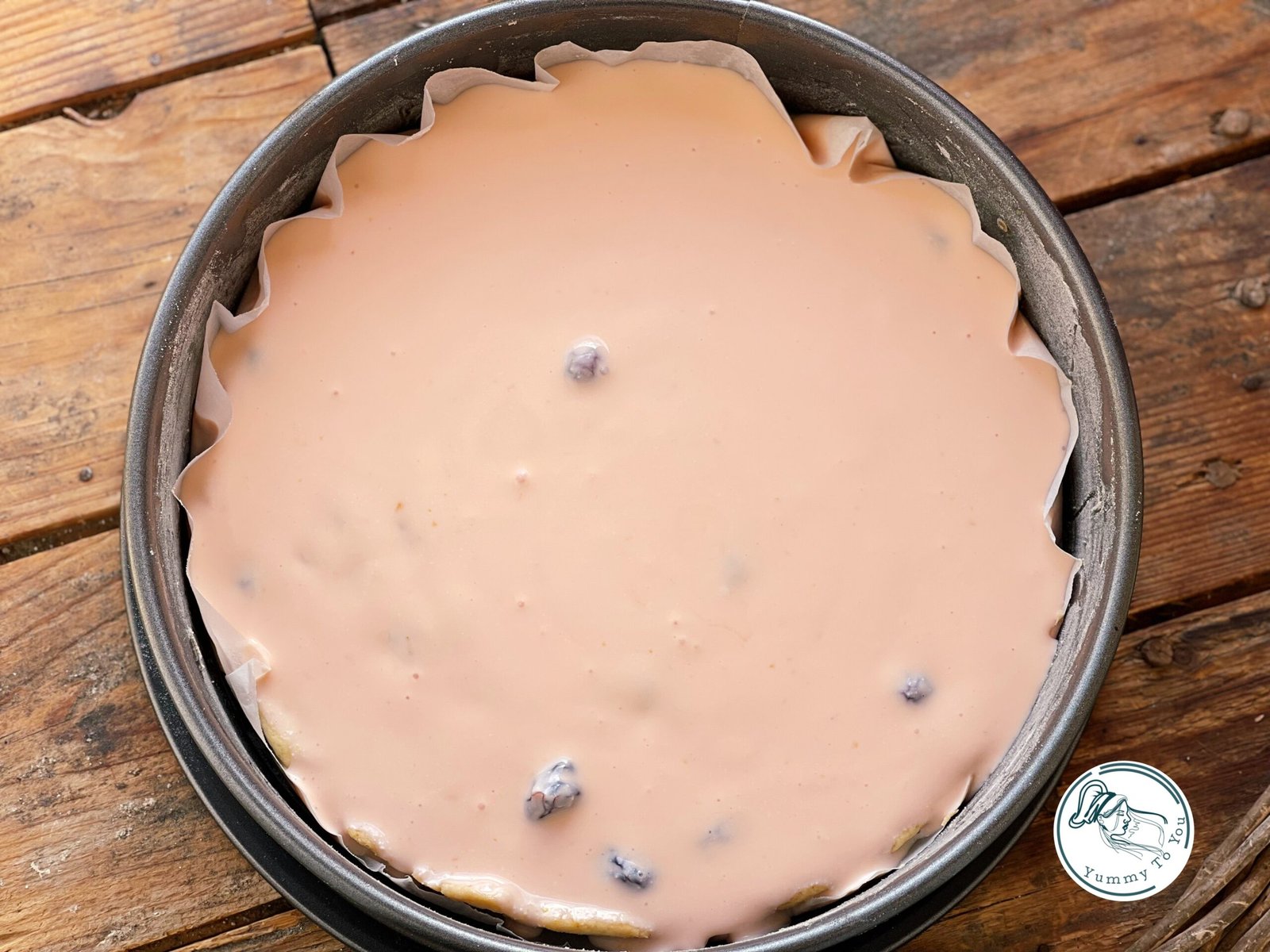 Tartă cu brânză dulce inainte de coacere