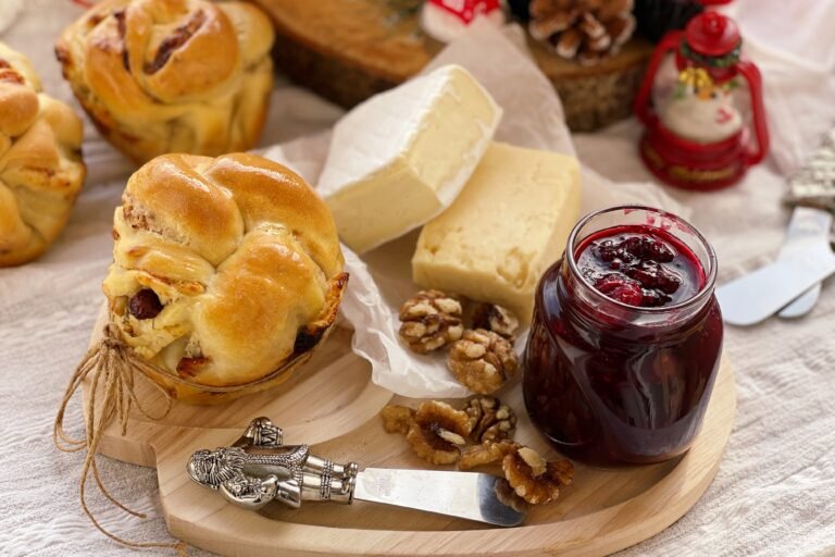 Braided Mini Breads with Cheese and Berry Jam (festive recipe, perfect as a gift)
