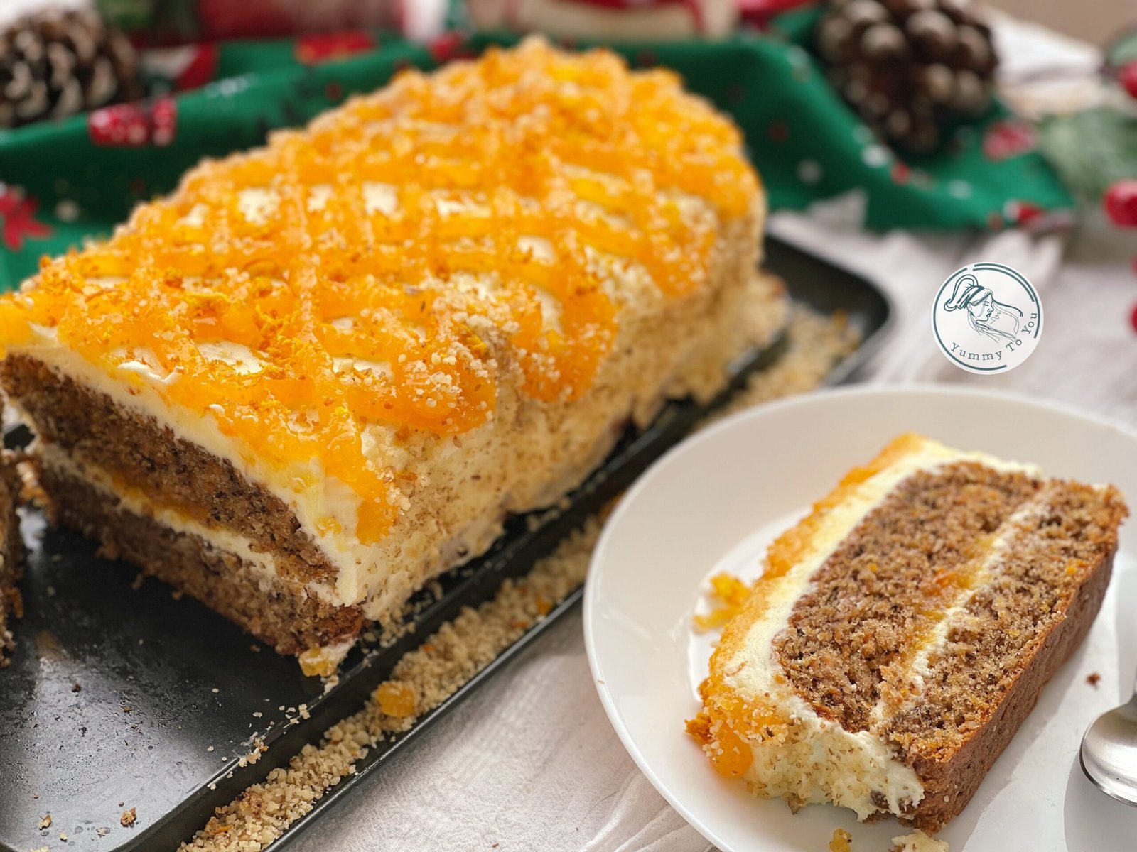 Carrot Cake with Cream Cheese Frosting and Orange–Carrot Curd