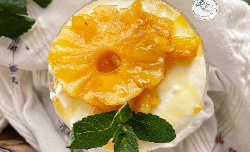 Desert rapid la pahar cu ricotta, ananas și pandișpan cover photo