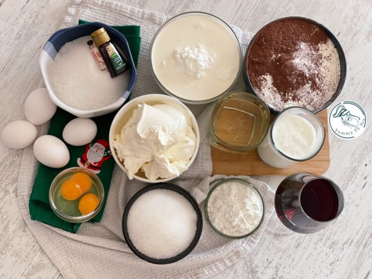 Prăjitură cu brânză și vin roșu ingrediente Prăjitură cu brânză și vin roșu ingrediente