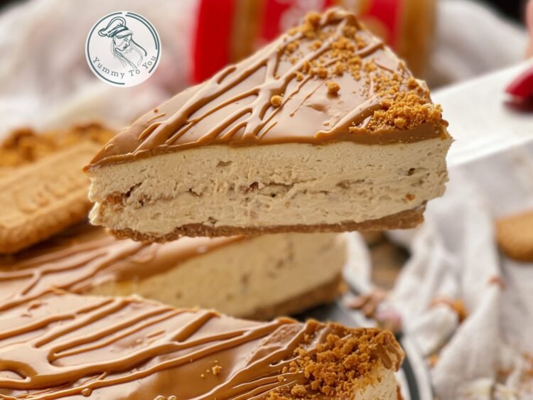 Biscoff Cheesecake fără coacere servire 1 Biscoff Cheesecake fără coacere servire 1