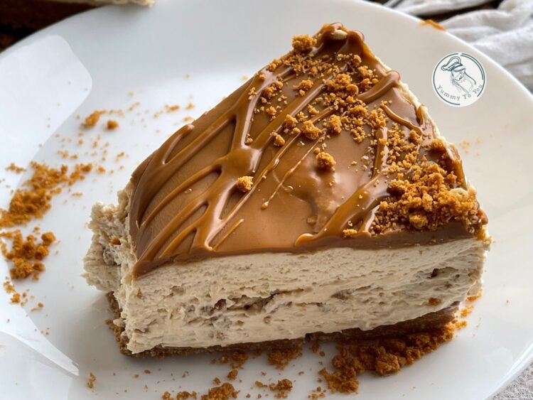 Biscoff Cheesecake fără coacere servire 3 Biscoff Cheesecake fără coacere servire 3