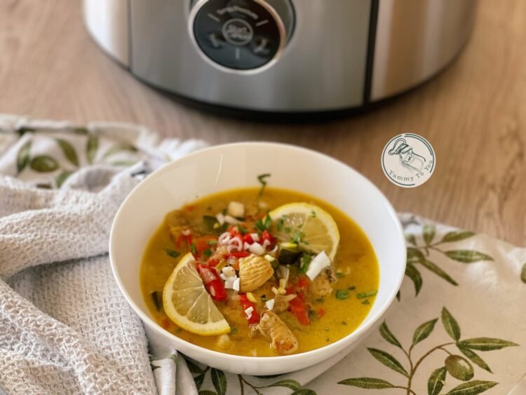 Supă curry cu pui și legume la oala sub presiune servire 3