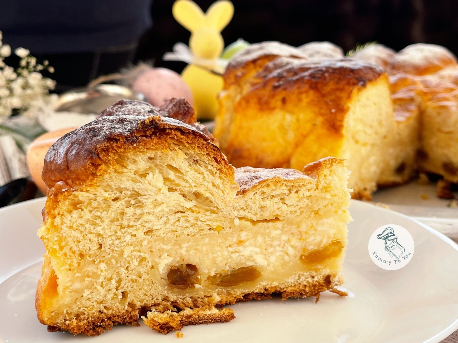Romanian Easter Pasca with Sweet Cheese & Raisins – Puffy