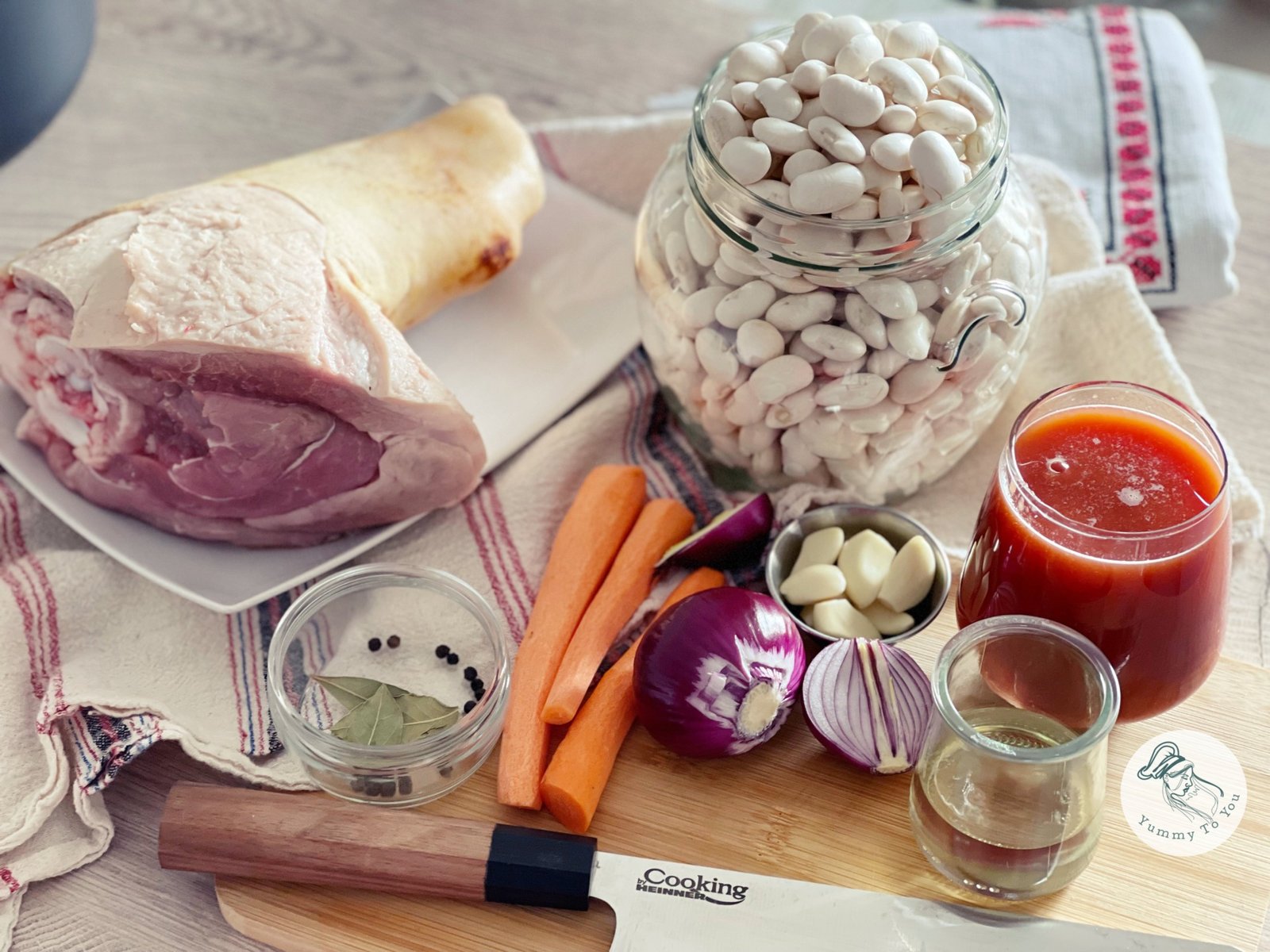 Fasole cu ciolan copt în bere la Air Fryer ingredienten