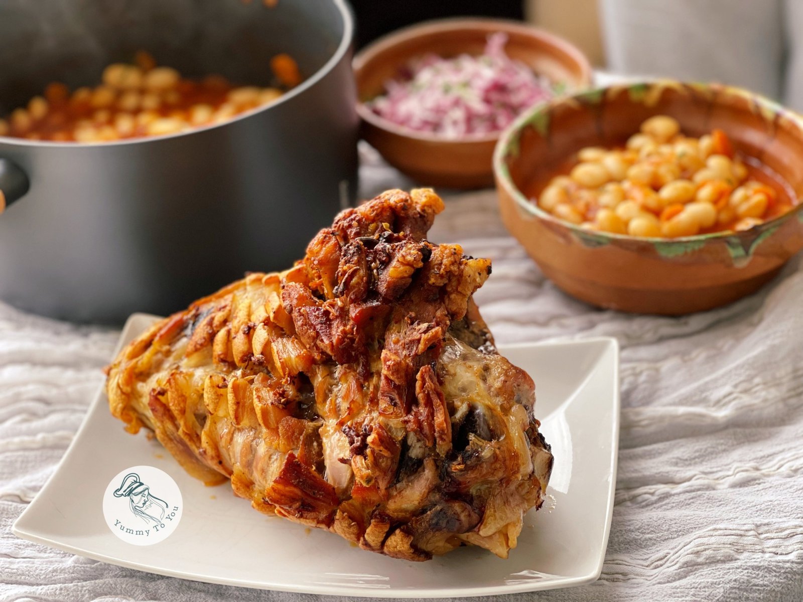 Fasole cu ciolan copt în bere la Air Fryer servire 2