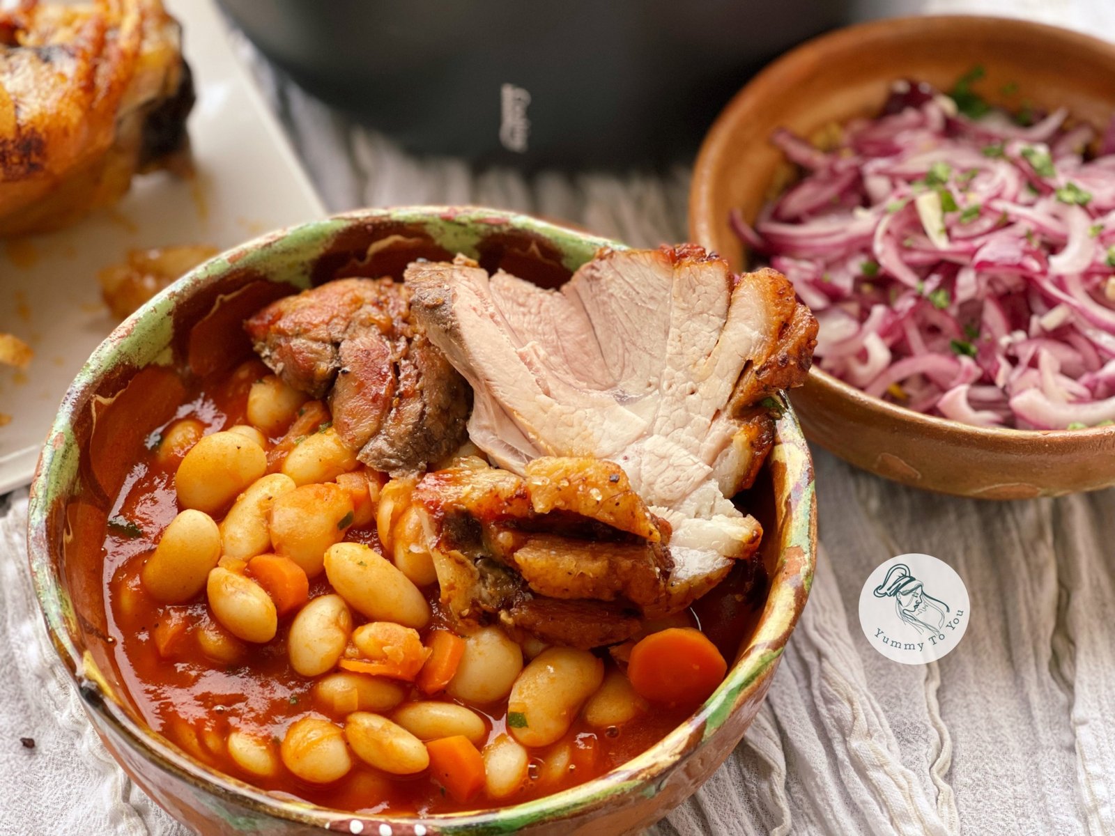 Fasole cu ciolan copt în bere la Air Fryer servire 3