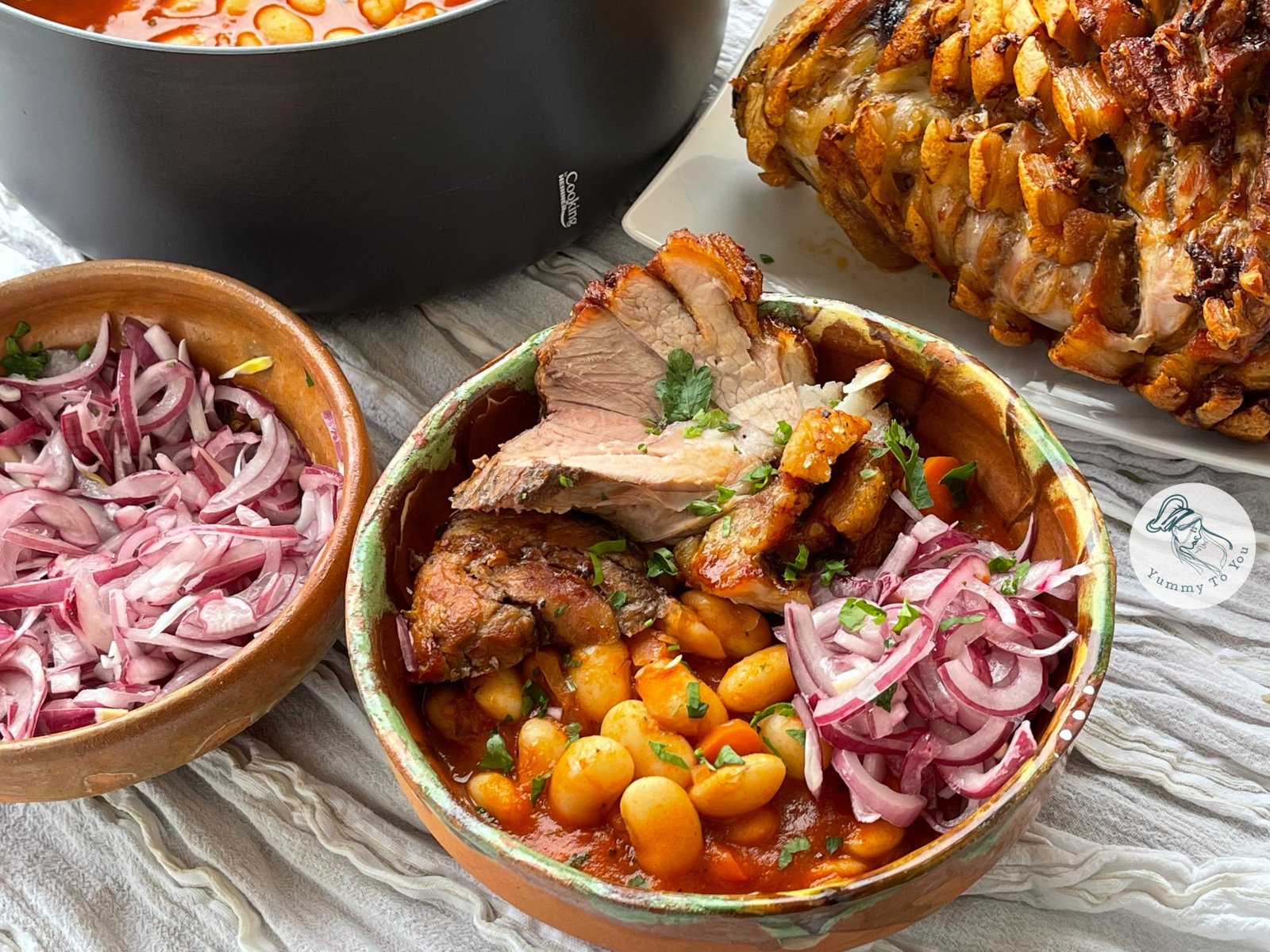 Fasole cu ciolan copt în bere la Air Fryer servire 1