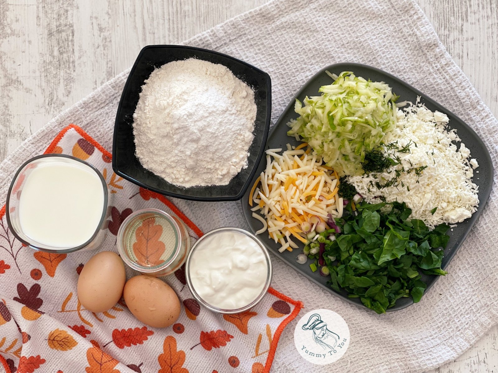 Gofre sărate cu dovlecel, spanac și brânză ingrediente