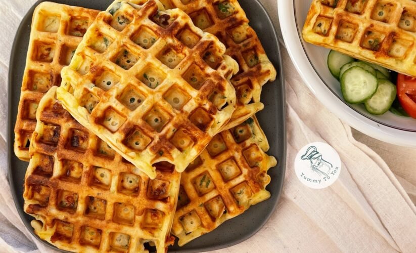 Gofre sărate cu dovlecel, spanac și brânză cover photo