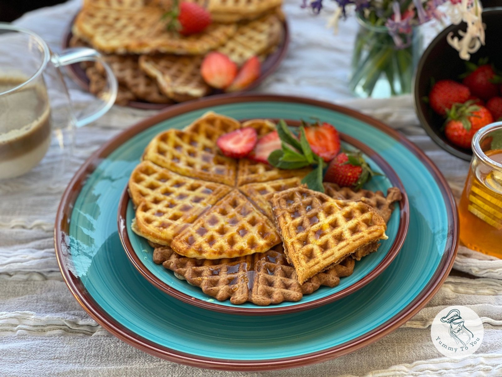 Gofre marmorate pufoase – rețetă simplă servire 4