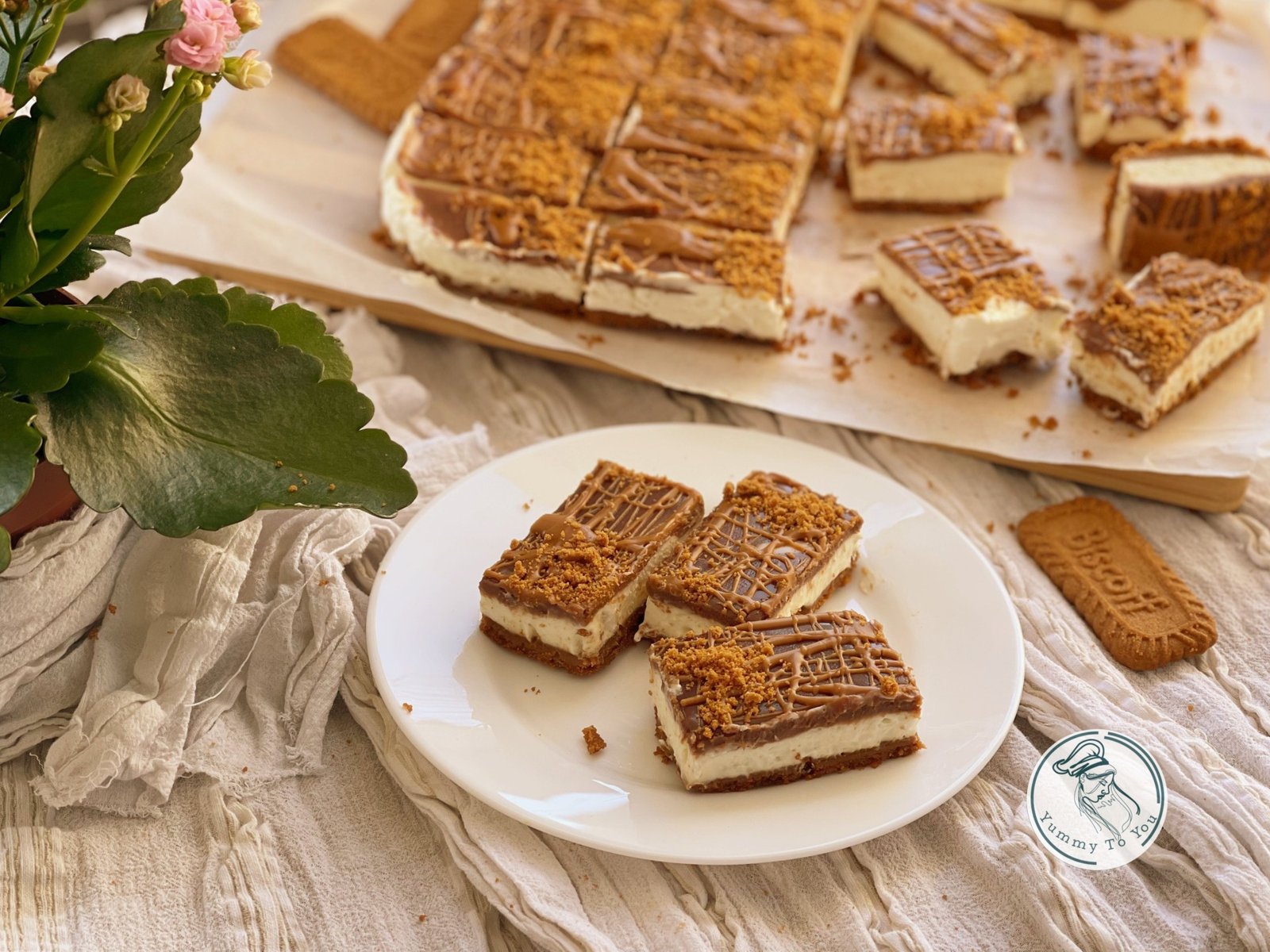 Prăjitură Biscoff fără coacere cu ciocolată servire 2 Prăjitură Biscoff fără coacere cu ciocolată servire 2