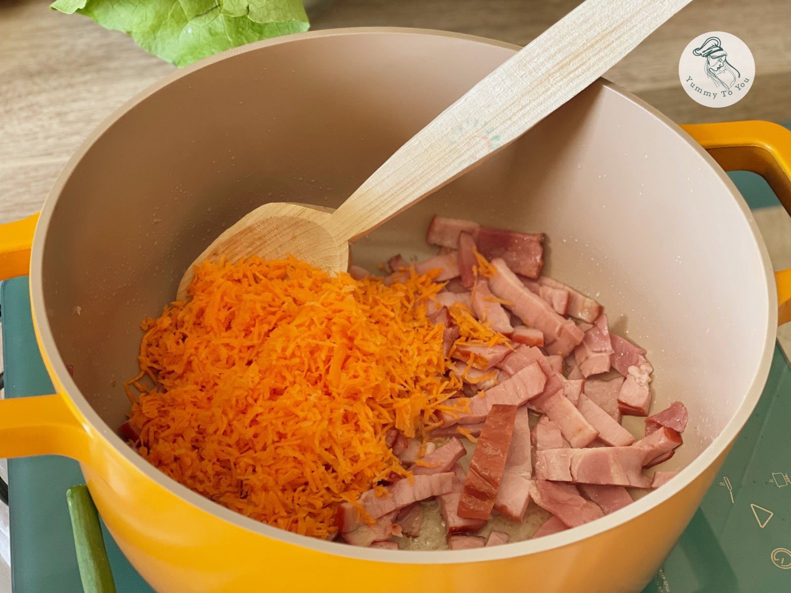 adaugare morcov peste bacon