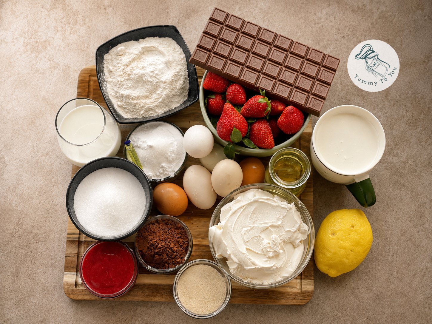 Prăjitură cu ciocolată și căpșuni – Căpșunică ingrediente