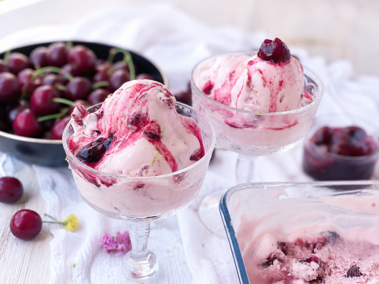 Cherry Yogurt Ice Cream – A Simple and Creamy Recipe