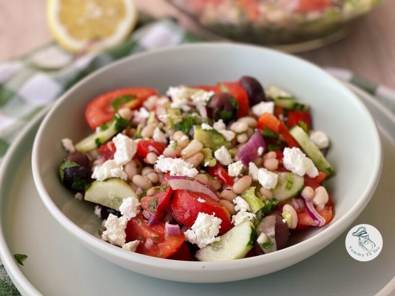 White Bean Salad with Avocado and Fresh Vegetables