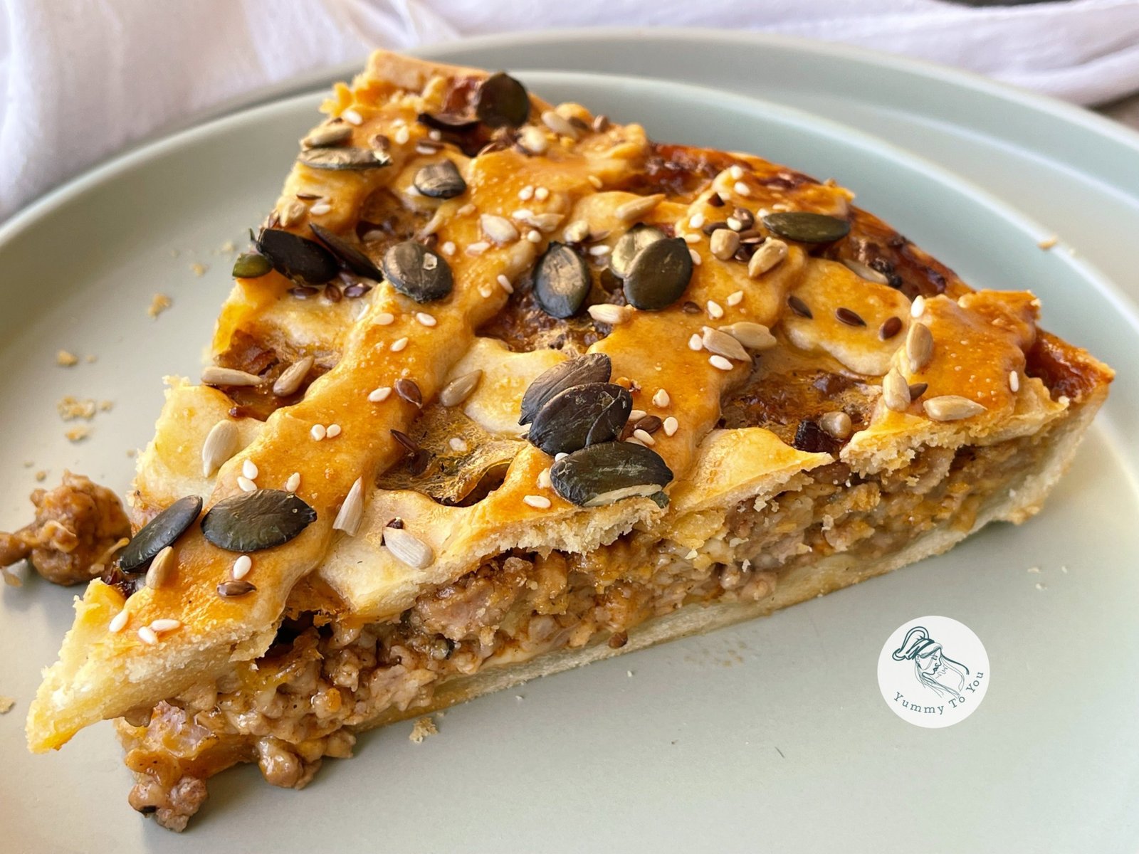 Homemade Minced Pork Pie with Cheese and Tender Pastry